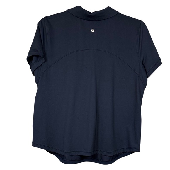 Lululemon Women's Quick-Drying Short Sleeve Polo Shirt, True Navy, Size 14 - Picture 4 of 8